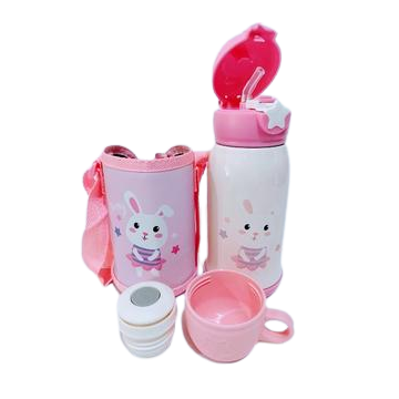 Garrafinha térmica infantil - 500ml escolar, com bolsinha de transporte. Bico silicone. Importado - 1