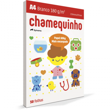 Papel peso 60 A4 180gr Pacote com 50 folhas-Chamequinho. Chamex - 2