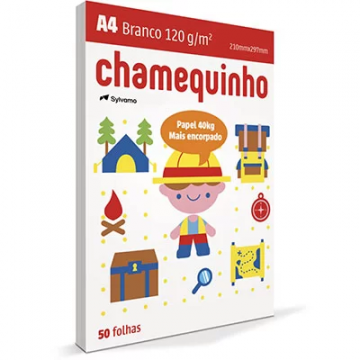 Papel A4 Peso 40 120g . Pacote com 50 folhas-Chamequinho. Chamex - 2