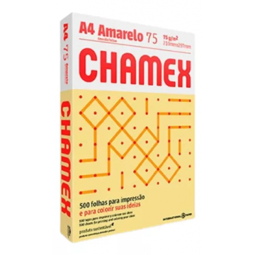 Papel Sulfite Amarelo Resma A4 500 Fls Chamex 75g Impressão. Chamex - 1