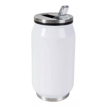 Lata Térmica para Sublimação em Aço Inox Branca com Parede Dupla-280 ml. Importado - 1
