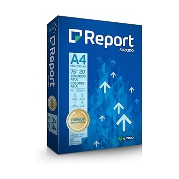 Papel Sulfite Report Colorido (Azul) A4 75g 500 folhas. REPORT - 1