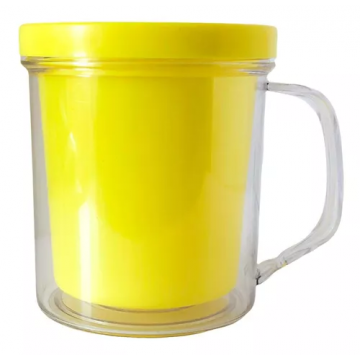 Caneca Rosqueável Amarela Acrilica Para Lembrancinha. Importado - 1