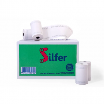 Bobina Termica 80mmx40m Branca Caixa 30 Und Silfer Nacional - 1