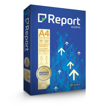 Papel Sulfite Report Colorido (Amarelo) A4 75g 500 folhas. REPORT - 1