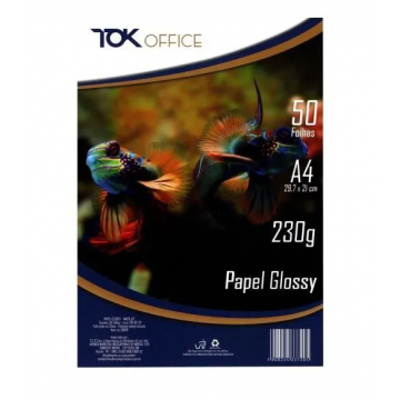 Papel Fotográfico A4 Glossy 230g com 50 folhas. Importado - 1