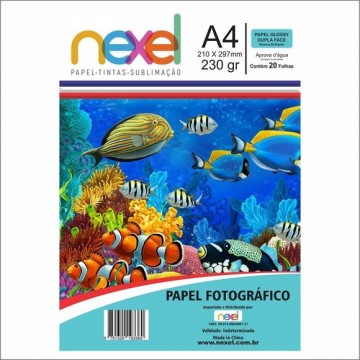 Papel Fotográfico dupla face glossy 230 gr 20 folhas. Importado - 1