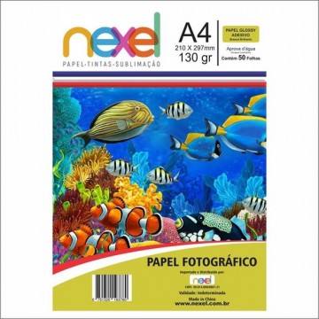 Papel Fotográfico Adesivo A4 130G com 50 folhas. Importado - 1