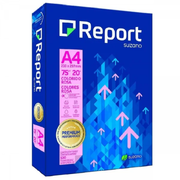 Papel Sulfite Report Colorido (Rosa) A4 75g 500 folhas. REPORT - 1