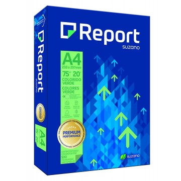 Papel Sulfite Report Colorido (Verde) A4 75g 500 folhas. REPORT - 1