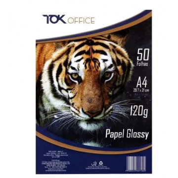Papel Gloss 120 gramas Tok Off A4 50 Folhas Nacional - 1