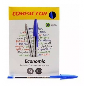 Caneta Economic Azul / 100 und / Compactor COMPACT - 1
