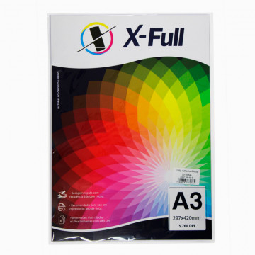 PAPEL FOTOGRÁFICO AUTO ADESIVO GLOSSY 135G A3 PACOTE C/ 20 FOLHAS - X-FULL Nacional - 1