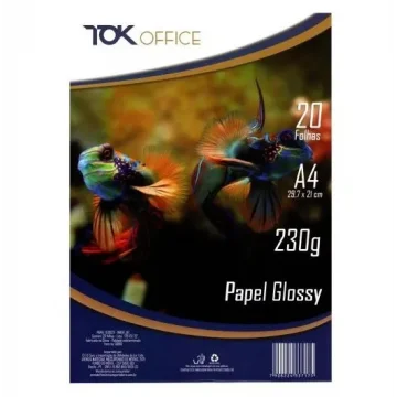 Papel Fotográfico A4 Glossy 230g com 20 folhas. Importado - 1
