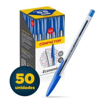 Caneta Economic Azul / 50 und / Compactor COMPACT - 1