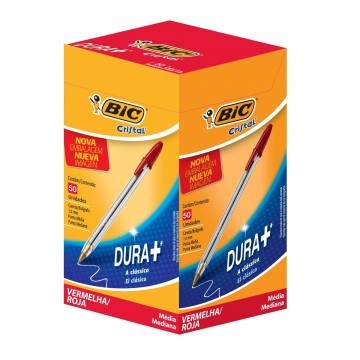 Caneta Esferográfica Cristal Vermelha Caixa com 50 unidades - Bic Bic - 2