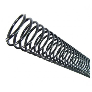 Espiral encadernação 12mm plástico preto cap.70fl/ Pct com 100 und. Nacional - 1