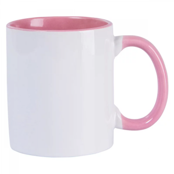 Caneca com Alça e Interior rosa. Importado - 1