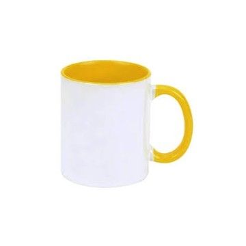 Caneca com Alça e Interior amarelo. Importado - 1