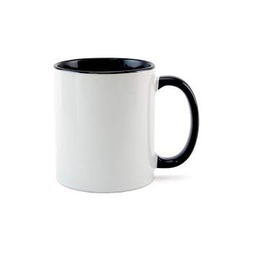 Caneca com Alça e Interior preto para sublimação. Importado - 1