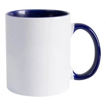 Caneca com Alça e Interior azul escuro para sublimação. Importado - 1