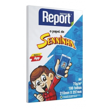 Papel Sulfite A4 C/100 Folhas Senninha Report branco. REPORT - 1