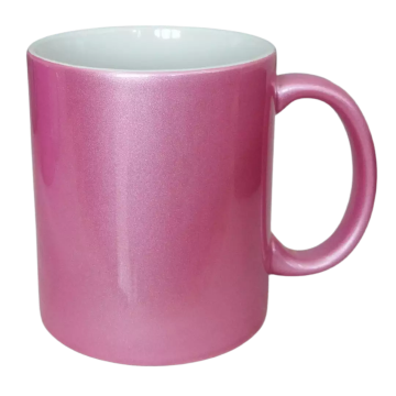 Caneca de Cerâmica Perolada Rosa para Sublimação - 325ml Importado - 1